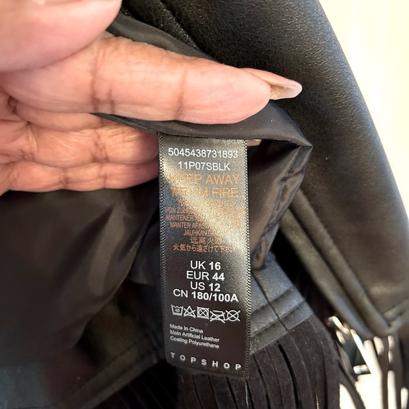 NEW Cowboy Carter Topshop Faux Leather Western Style Fringe Jacket - Picture 8 of 11